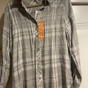 Como vintage Grey Medium button down shirt